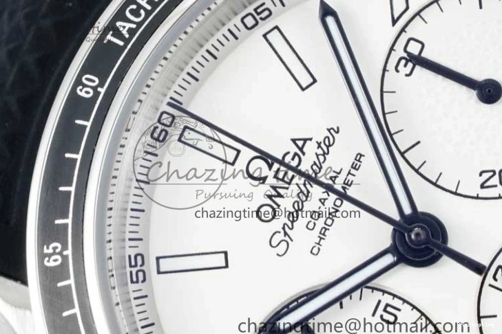 0111 Breathable Speedmaster Racing Master SS HKF Best Edition White Dial on Black Rubber Strap A 7815